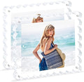 acrylic photo frame- 2Pack Scalloped Picture Frames 8×10 Inch, 15+15mm Thick BlockClear Glass Photo Frame with Thick Block | Modern Home Gift Set (2 Pack, 8X10)