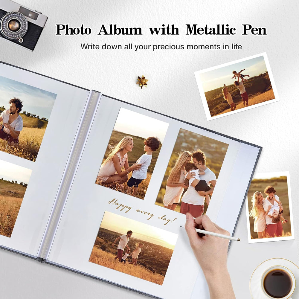 Self Adhesive Photo Album 80 Pages, Linen cover,Beige