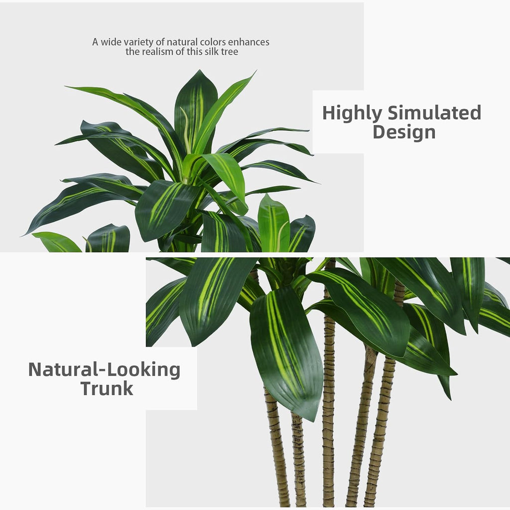 astidy artificial plant 5ft dracaena fake tree with on a desk or shelf