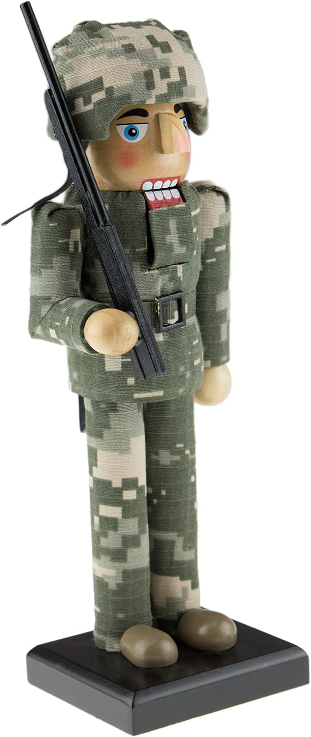 clever creations army soldier 10 inch traditional wooden shown in use