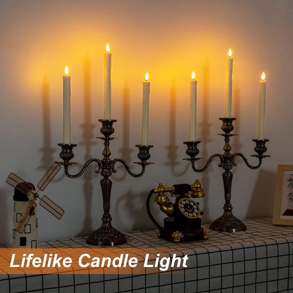 Homemory 24 Pcs Flameless Taper Candles with Remote, Timer, Plastic Battery O...