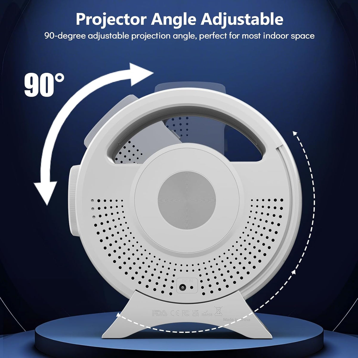 rossetta 3d galaxy projector, 60 scenes star light, front angle view