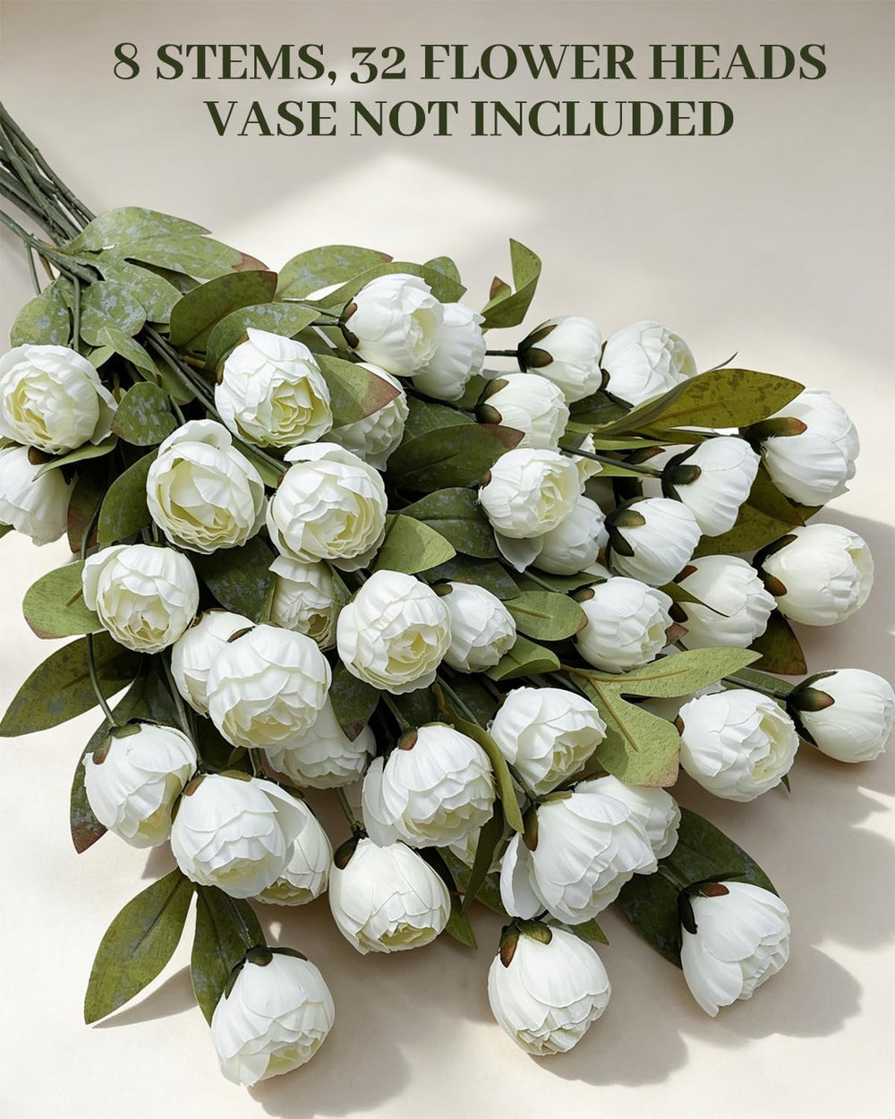8 Pcs Peonies Artificial Flowers, 27" Faux Peony Stems for Vases Decor