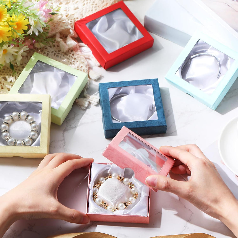 Yeaqee 96 Pcs Jewelry Gift Boxes Bulk, 3.5 in Square Cardboard