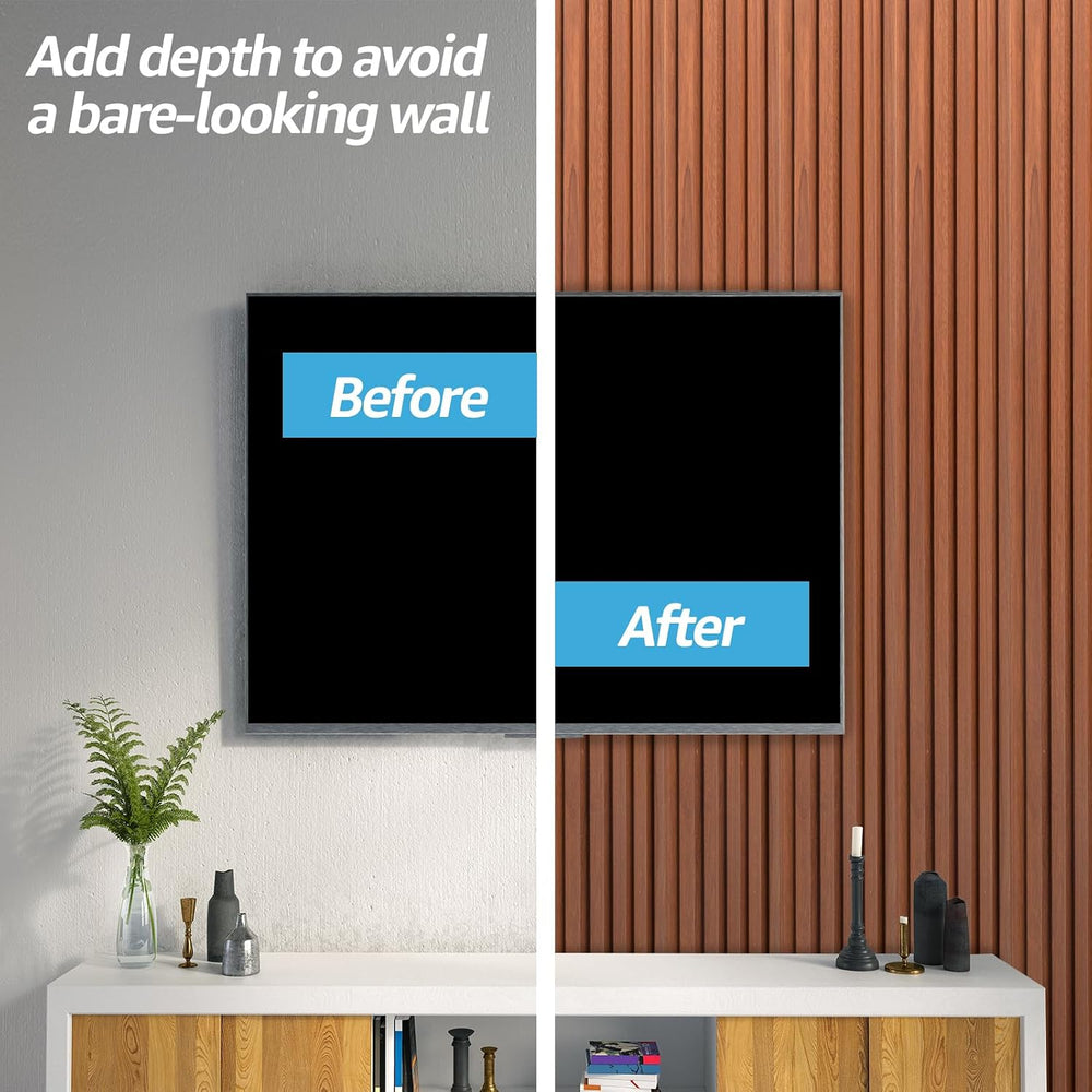 Art3d 48 x 6 Inch WPC Wood Slat Wall Panels, 3D Wall Accents, 16-Pack, Teak