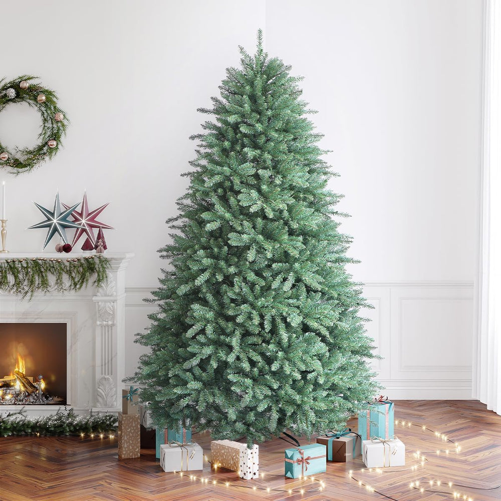 OasisCraft 7ft Christmas Tree Artificial Unlit, Premium Hinged Blue Spruce wi...