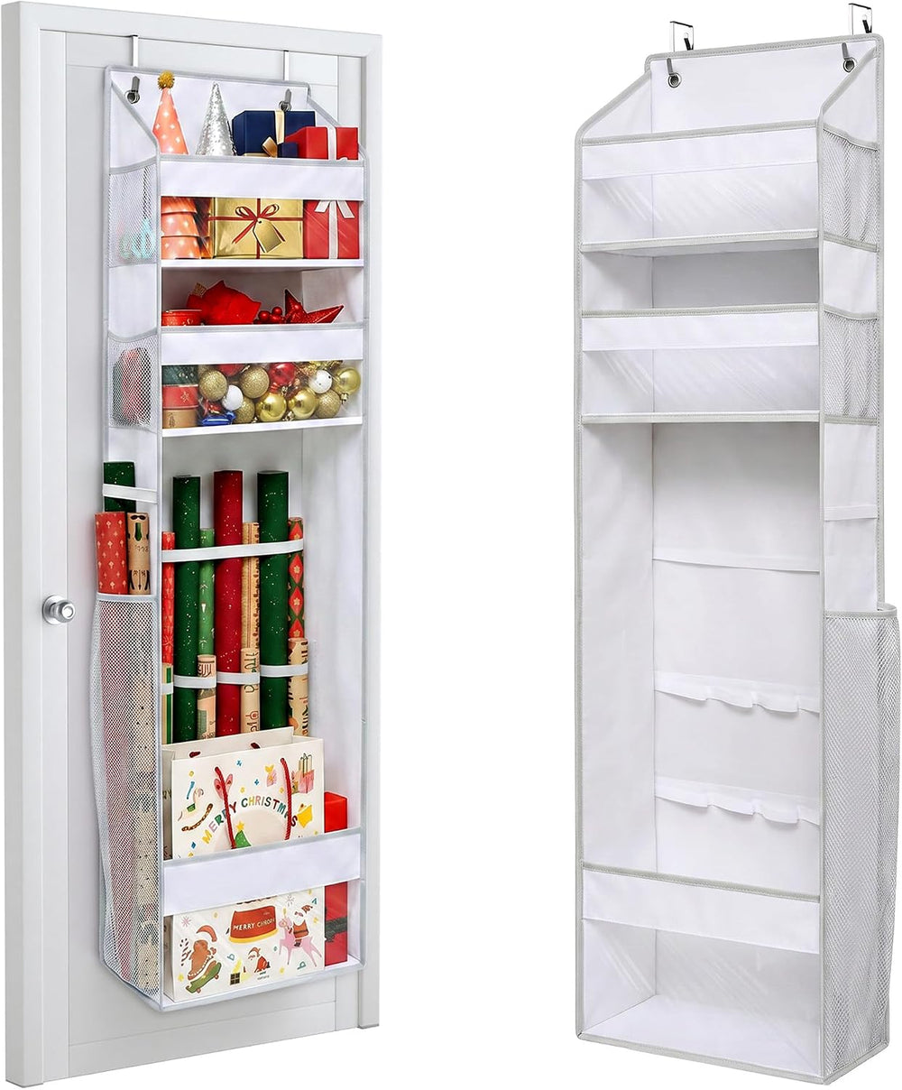 Wrapping Paper Storage Organizer – Over The Door Hanging Gift Wrap Holder for...