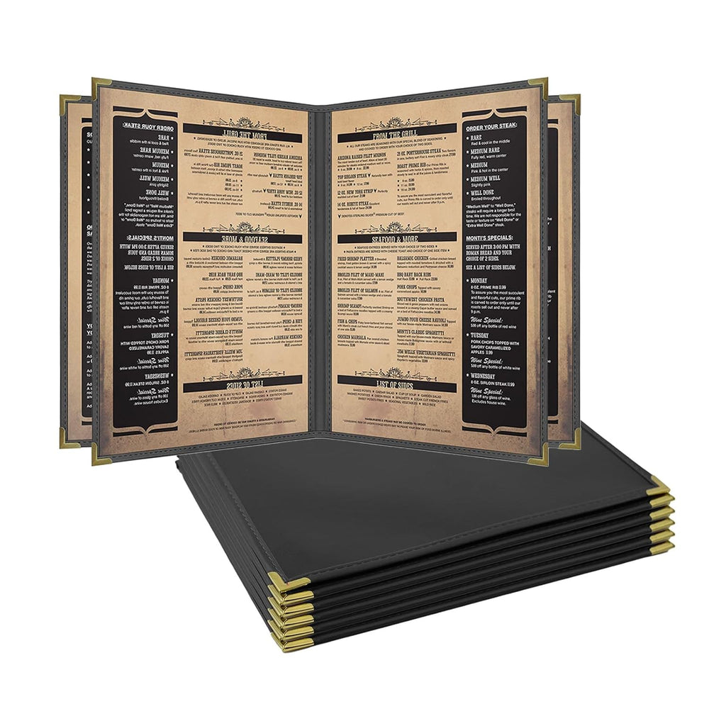 Goodsmart Pajco Style Restaurant Menu Covers – Pack of 10, Side-Loading Menu ...