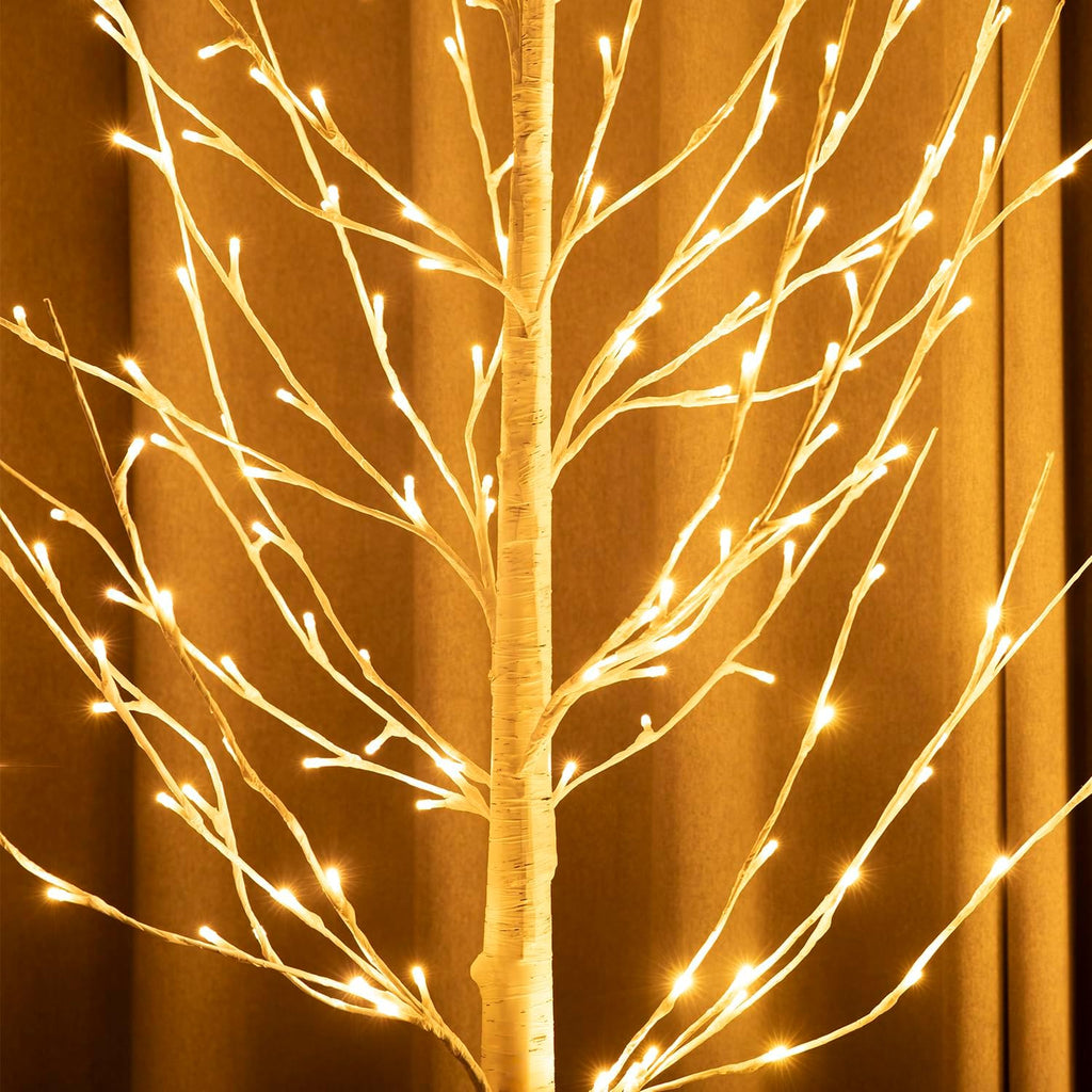 led birch tree light, 3pk (4ft, 6ft, 8ft) on a desk or shelf