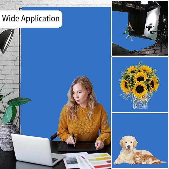Royal Blue Backdrop, Photo Booth Portrait Photography Backdrops, Studio Blue Screen Backdrop for Photoshoot Streaming Video Shooting, Photo Backdrop 10x20ft