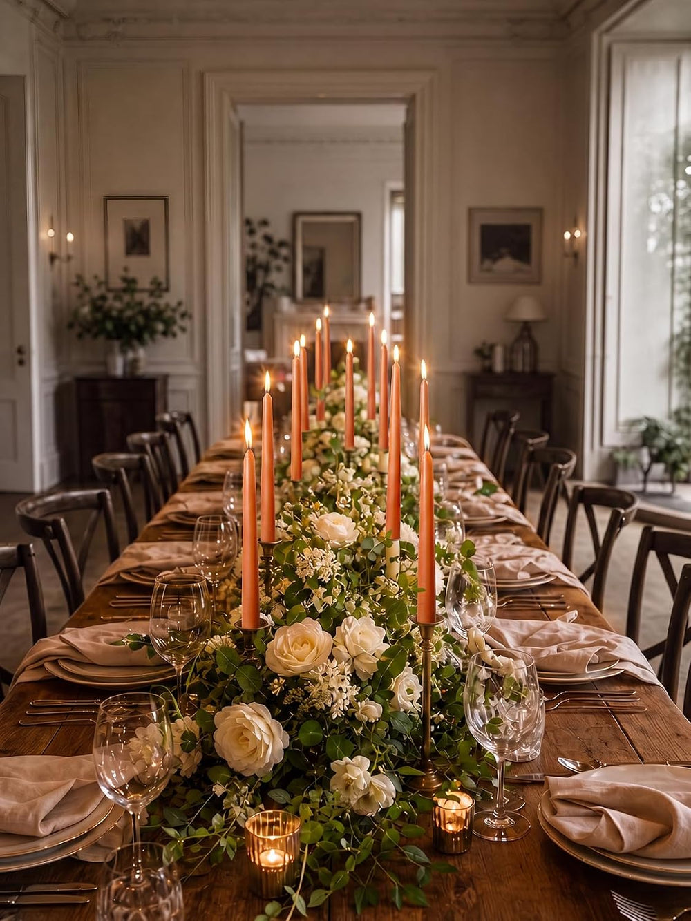 CANDWAX 12 Inch Taper Candles Terracotta Decor Candle Sticks 12 Pack
