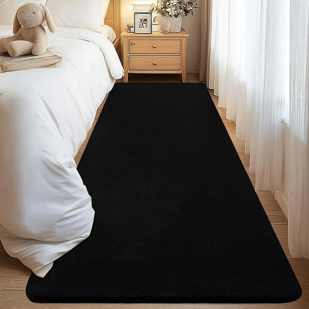 Black Hallway Runner Rug, 2x8 Modern Kitchen Runner Rug Non Slip
