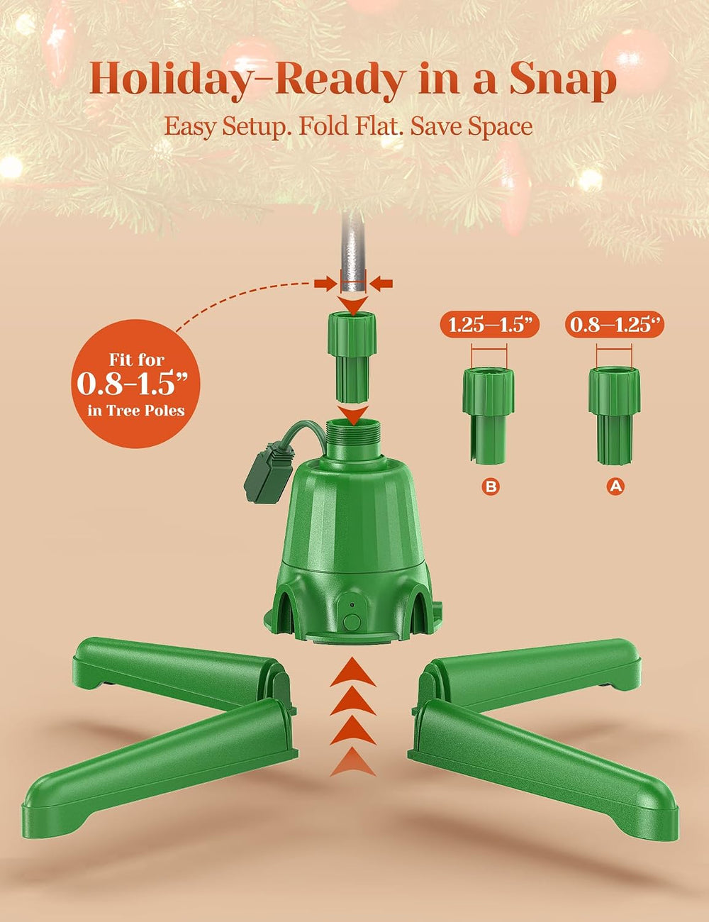 360° Rotating Christmas Tree Stand with Remote & Manual Control, 7.5ft/90lb