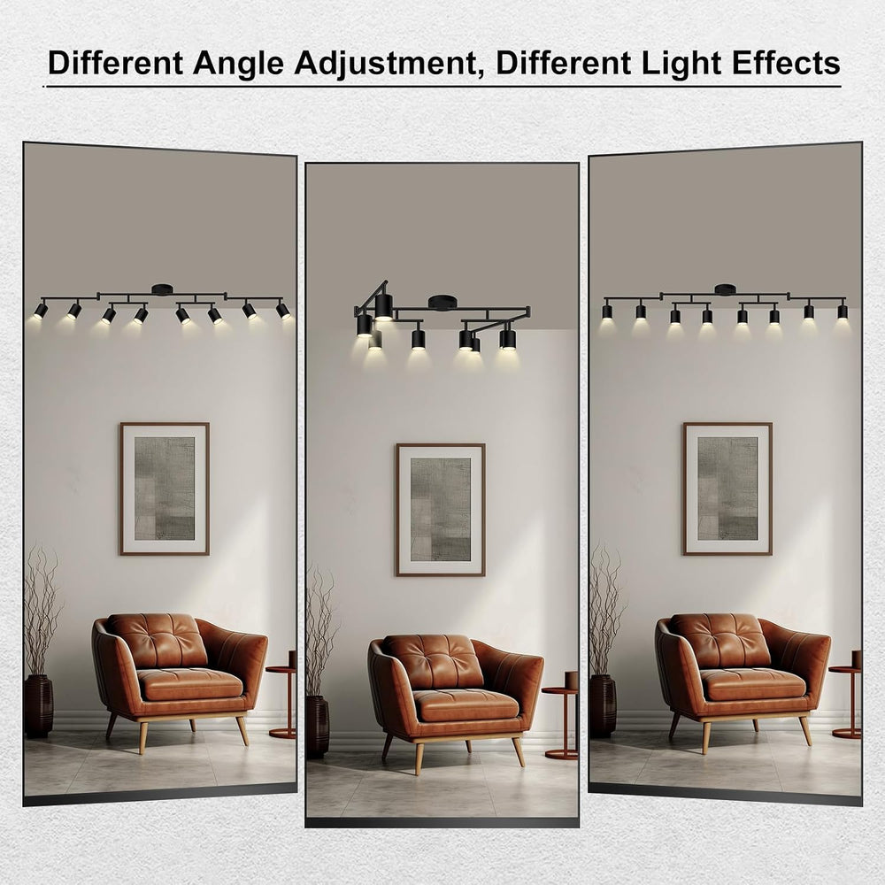 AUQUEE 8 Light Track Lighting Fixtures Ceiling, Matte Black Kichen Track Ligh...