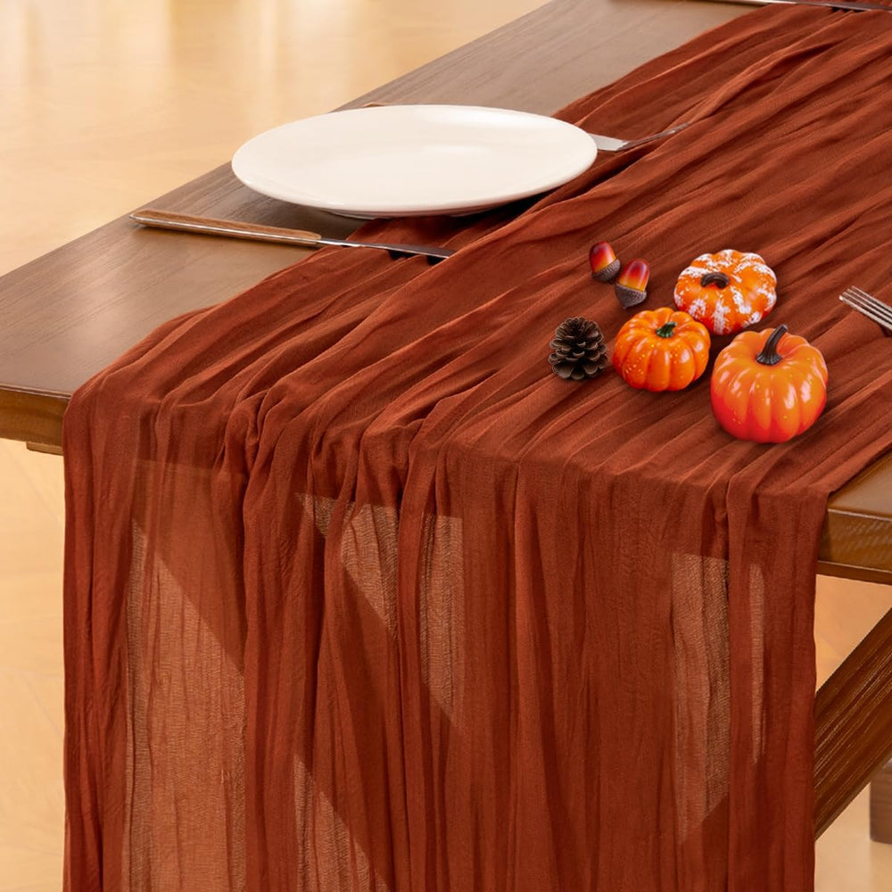 Cheesecloth Table Runner Fall Boho Wedding Birthday Party Home Decor