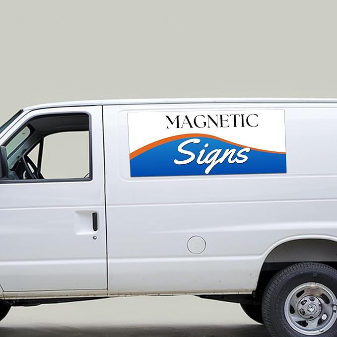 2 Pack (Custom Size) Extra Large Custom Car Magnets for Businesses – Big Size Magnetic Signs for Vans, Trucks, and Dumpsters. Personalized Business Magnets for Vehicles and Outdoor Advertising.