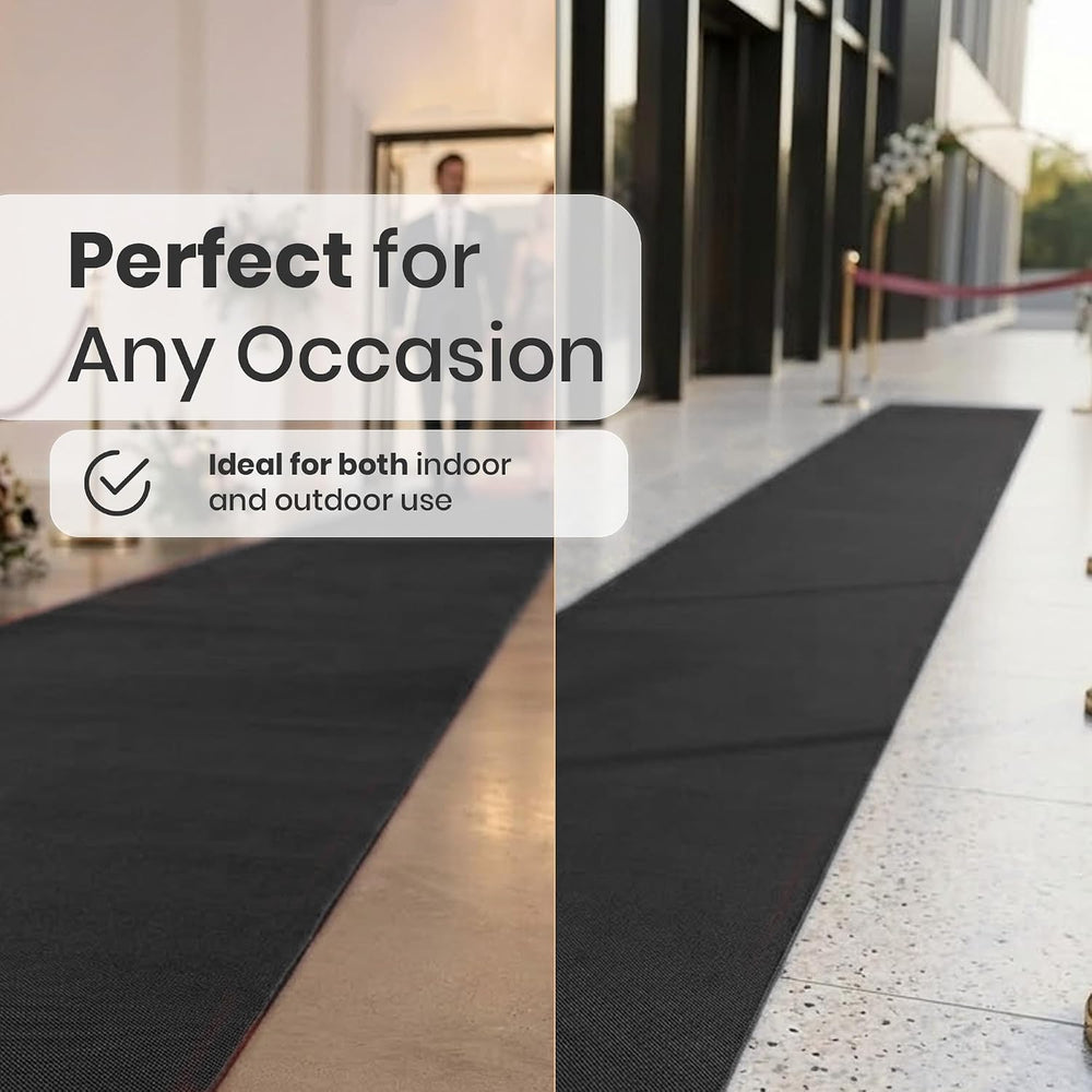 LEMONSODA Black Carpet Floor Runner, 3x50 Feet, Non Slip Polypropylene