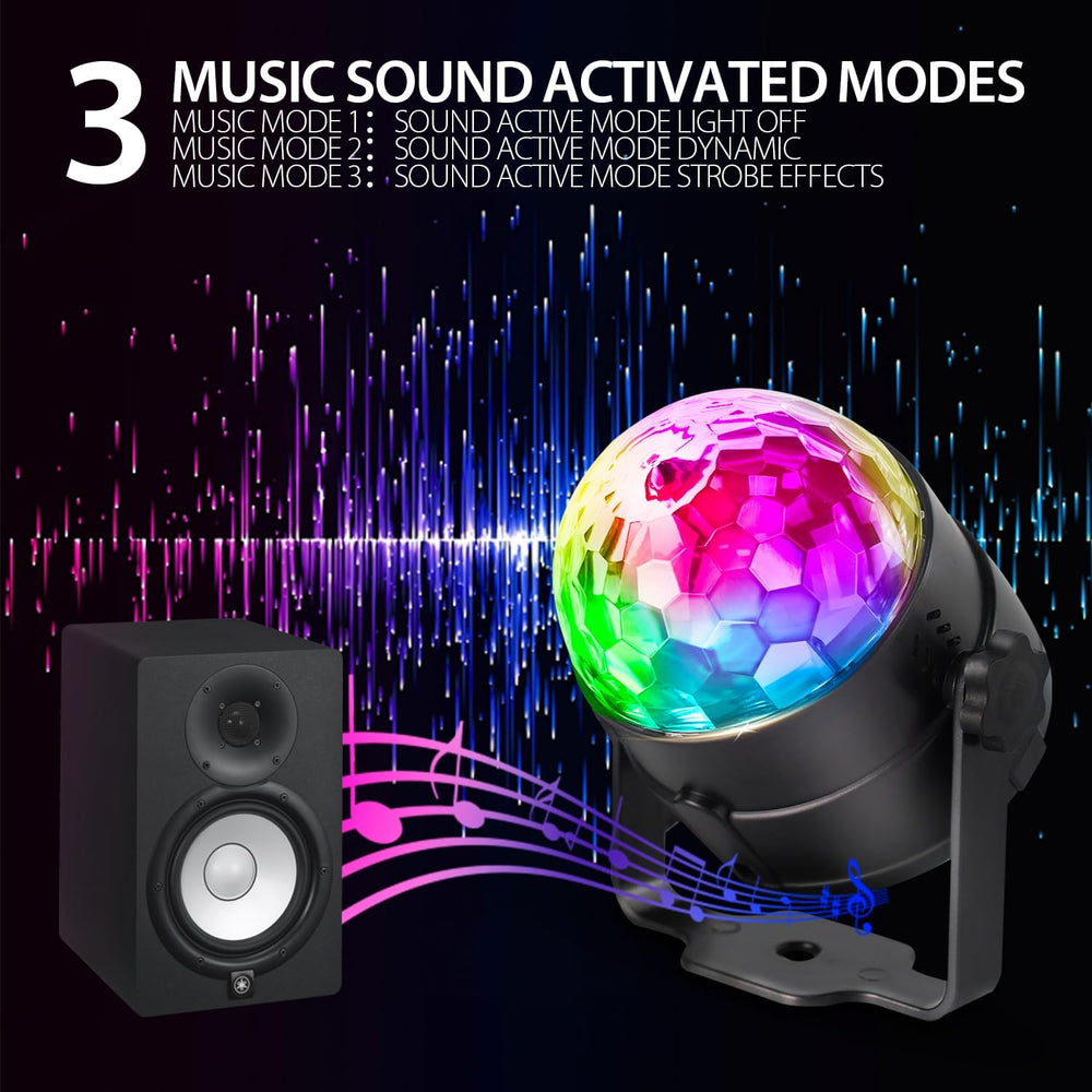 NEQUARE Disco Ball Party Lights 4-Pack, Sound Activated Strobe with Remote