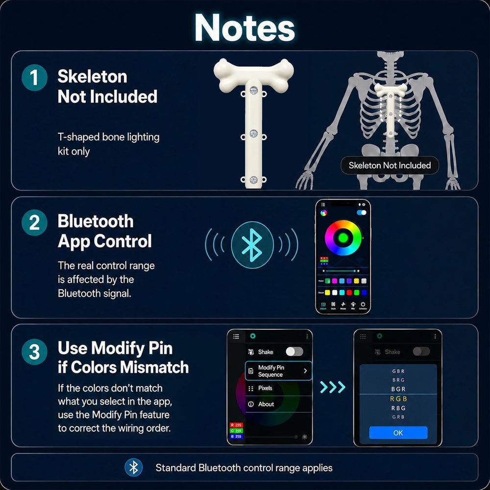 Halloween Smart RGB Skeleton Chest Lighting Kit