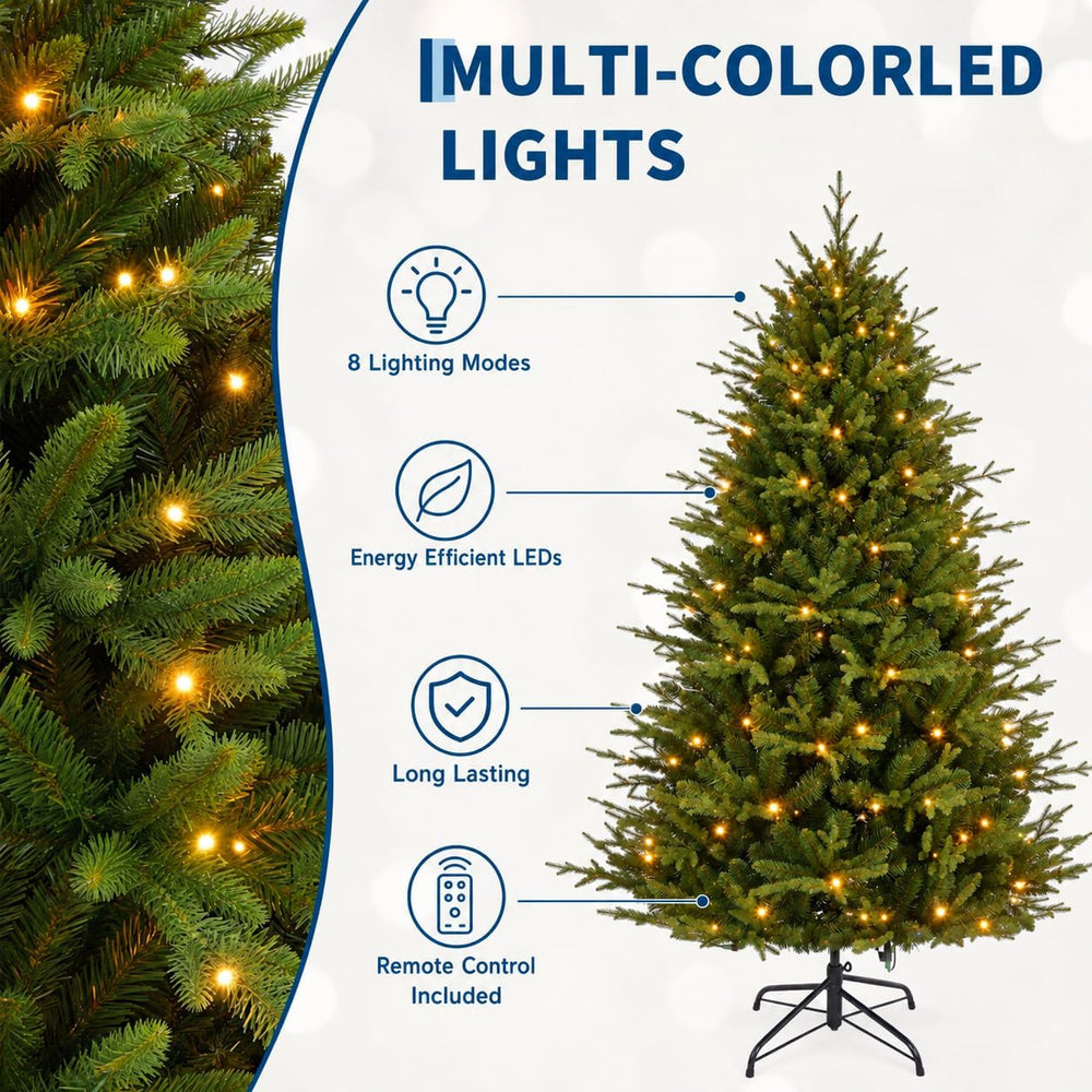 GarveeHome 6ft Artificial Christmas Tree, Xmas Tree with 1248 + Tips