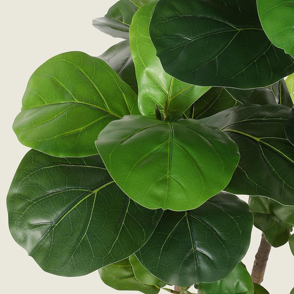 realead 6ft fiddle leaf fig tree artificial with, close-up detail