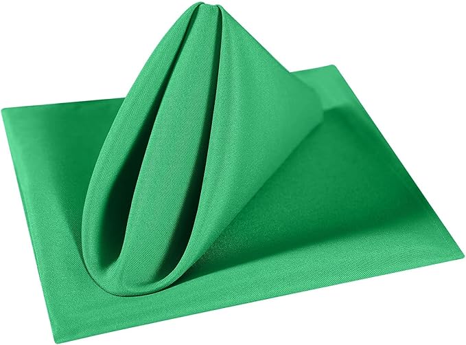 Cupuamon Cloth Napkins 17x17 inch Washable Polyester Dinner Napkins Soft Table Napkins for Wedding Party Dining Banquet(Emerald,100PCS)