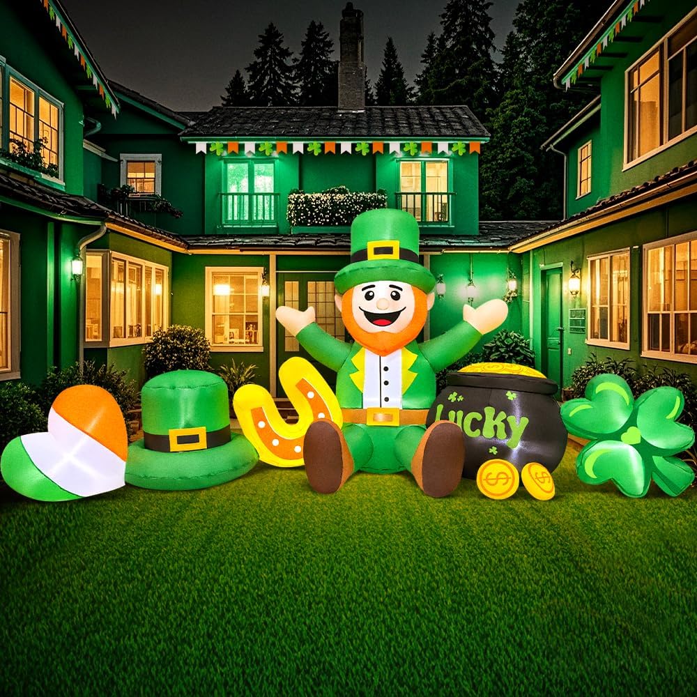 8ft st patricks day inflatables outdoor decorations,inflatable leprechaun, package contents