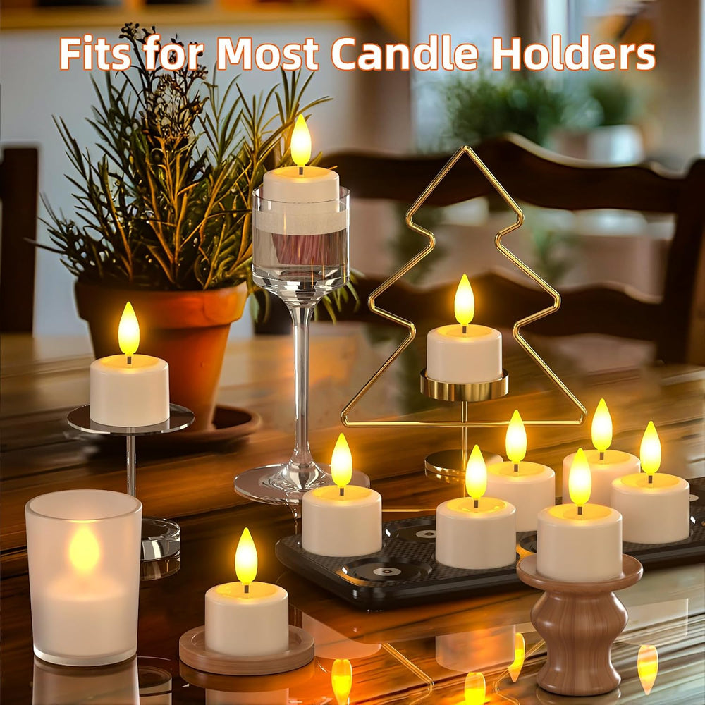 PChero Rechargeable Flameless Candles with Remote & Magnetic Charging Base