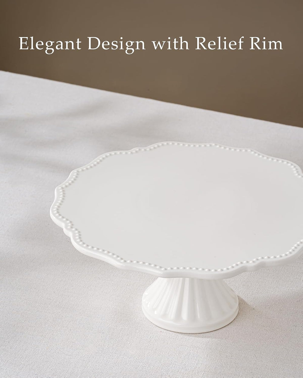 10 Inch Cake Stand, Relief Round Dessert Cake Stand for 8 Inch Cake