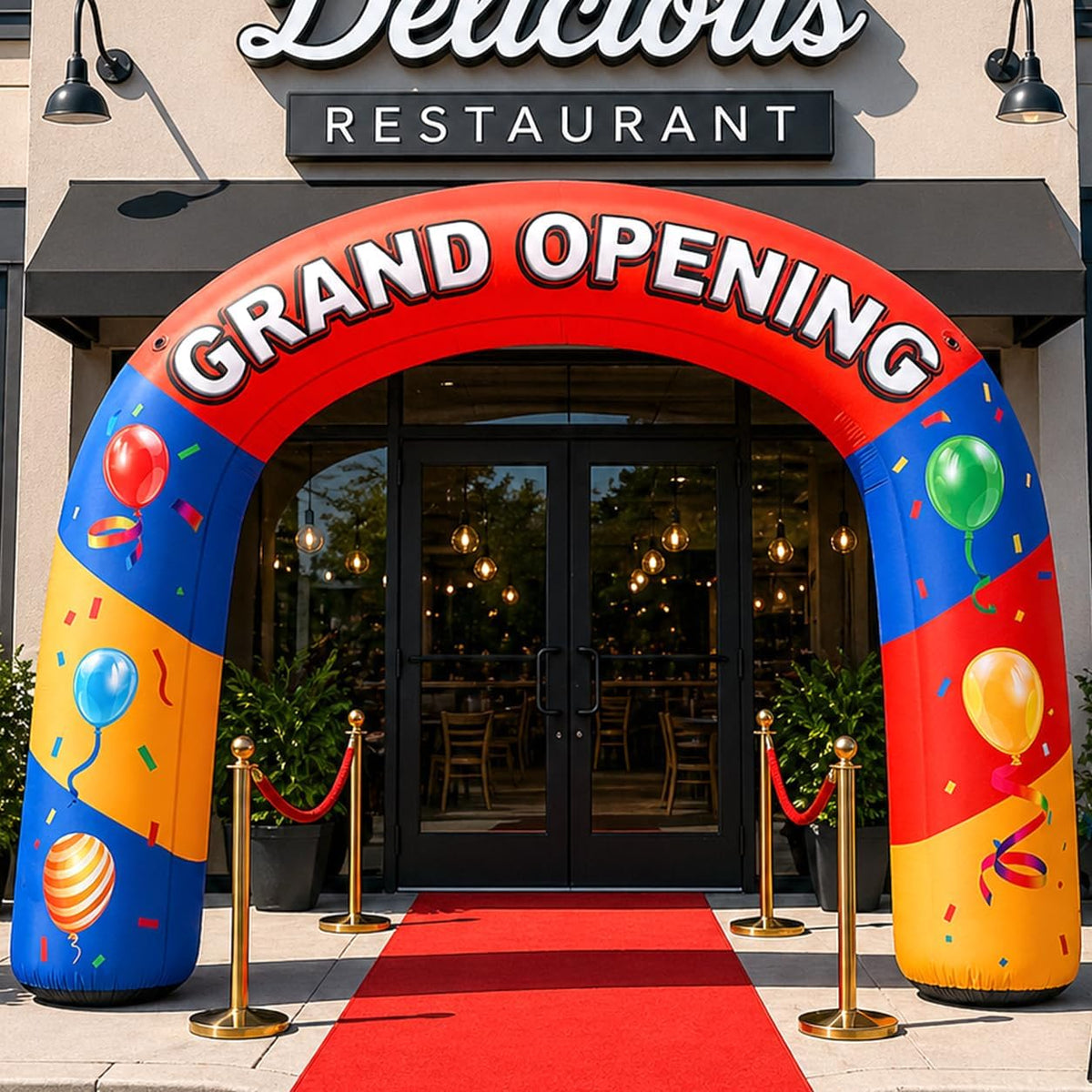 14Ft Grand Opening Inflatable Arch with Built-in Blower, Portable Inflatable Archway Entrance for Store Openings, Events & Celebrations