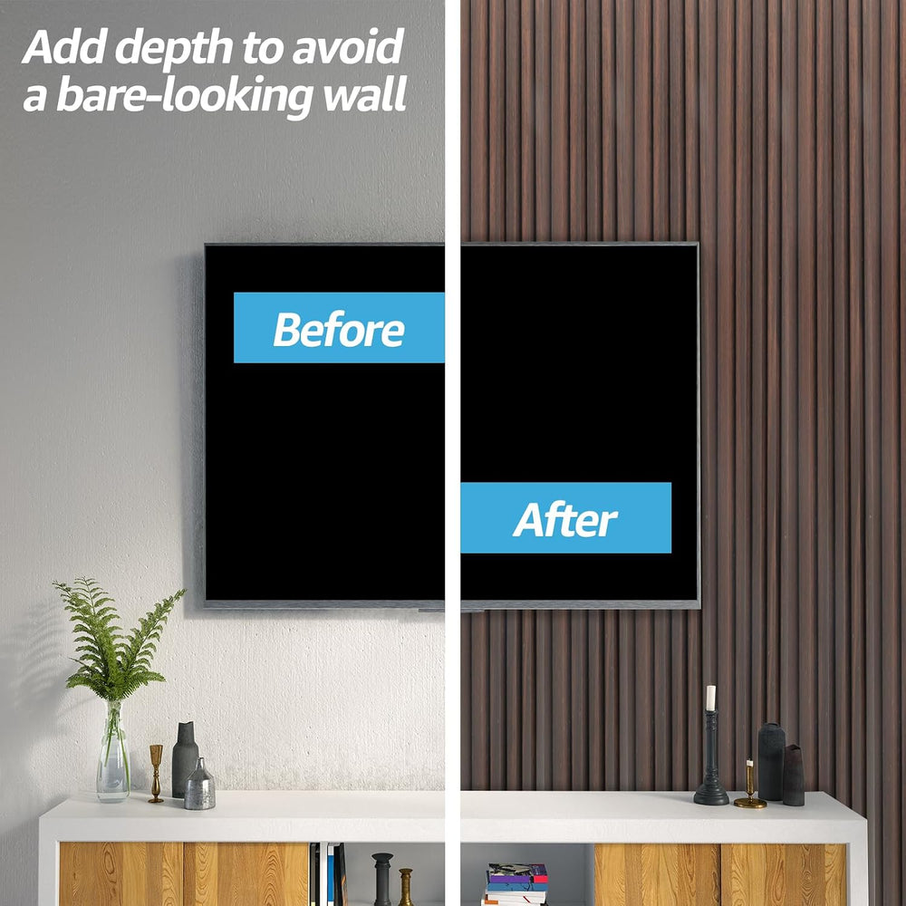 Art3d 48 x 6 in WPC Wood Slat Wall Panels, 3D Wall Accents, 16-Pack, Walnut