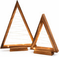 Wooden Christmas Tree with Lights-2 Pack Tabletop Decor