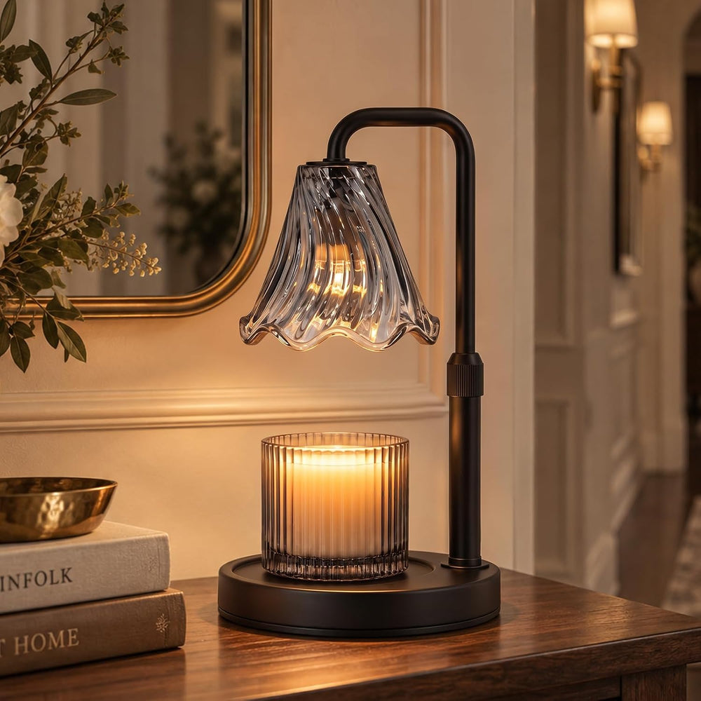 Candle Warmer Lamp with Timer Dimmer, Height Adjustable with 2 Bulbs