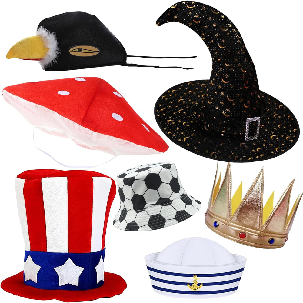 Bulk Premium Funny Hats, 24 Assorted Dress Up Costume Hat, Crazy Party Hats, ...