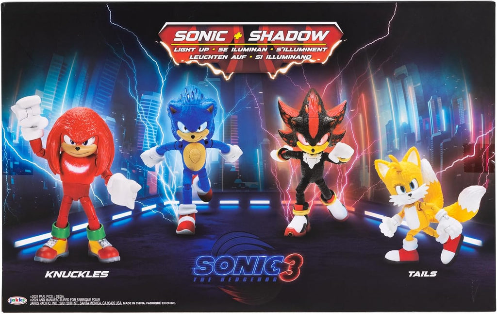 sonic 3 movie - 5" figures multi-pack, front angle view