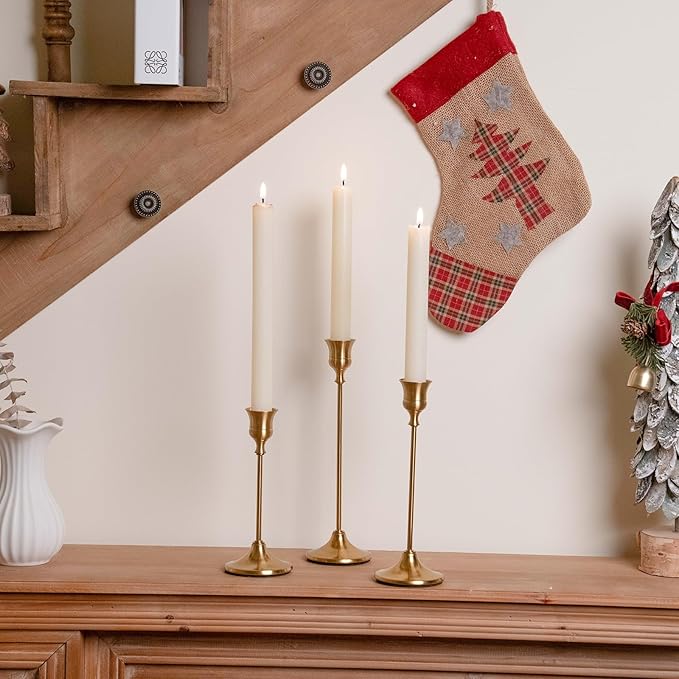 Candlestick Holders Gold Taper Candle Holders 3 pcs Candle Sticks Holders for Home Decor Table Centerpiece Wedding Housewarming Festival