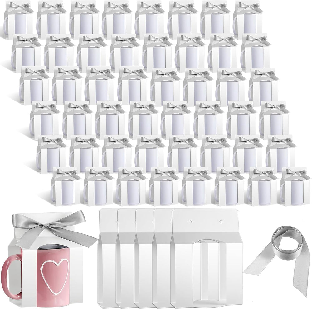 Kosiz 72 Pcs Sublimation Coffee Mugs Gift Bags with Window