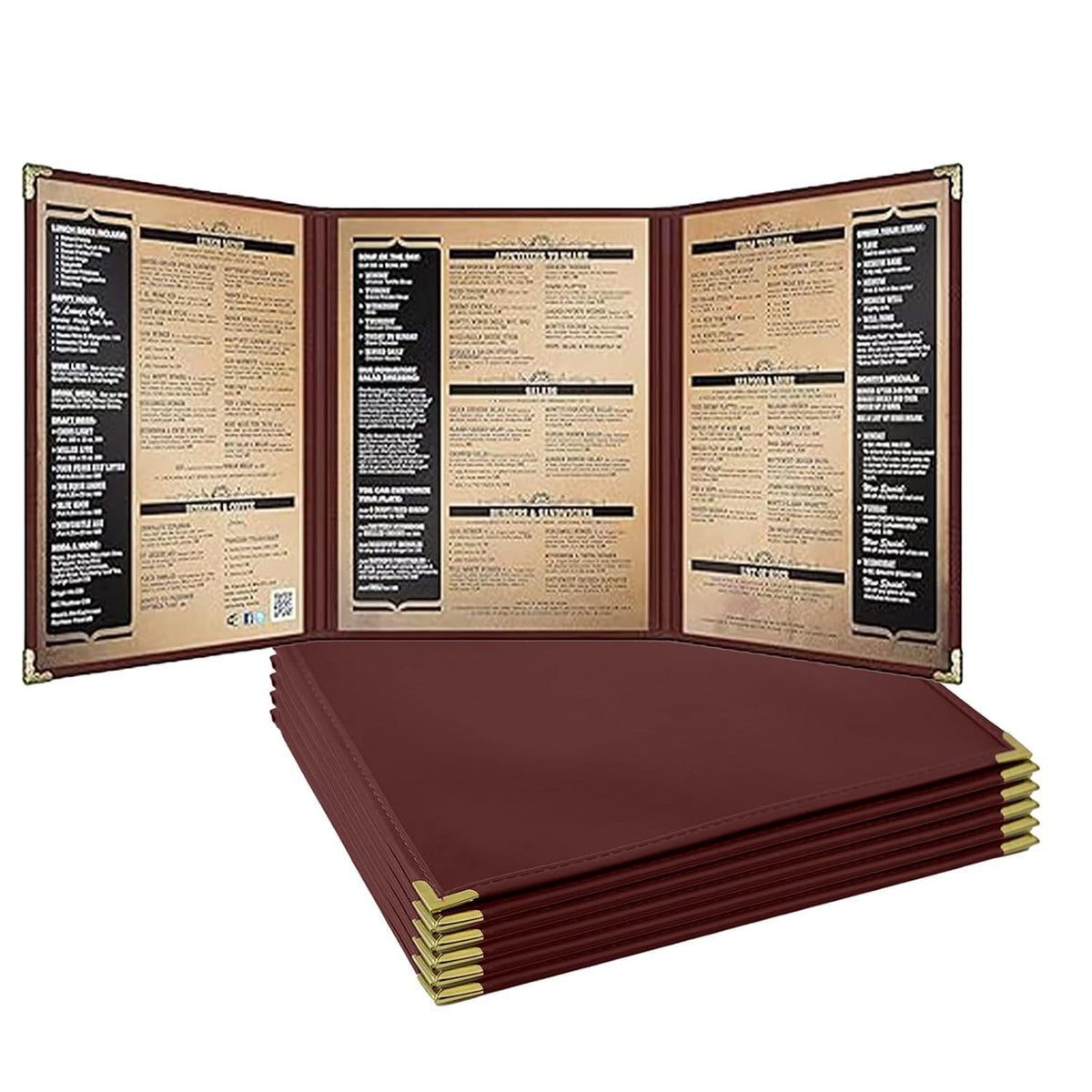 goodsmart pajco style restaurant menu covers – pack, side view