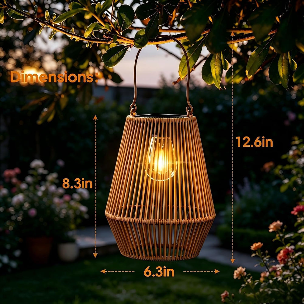 Solar Lanterns Outdoor Waterproof, Solar Lights Outdoor 2 Pack