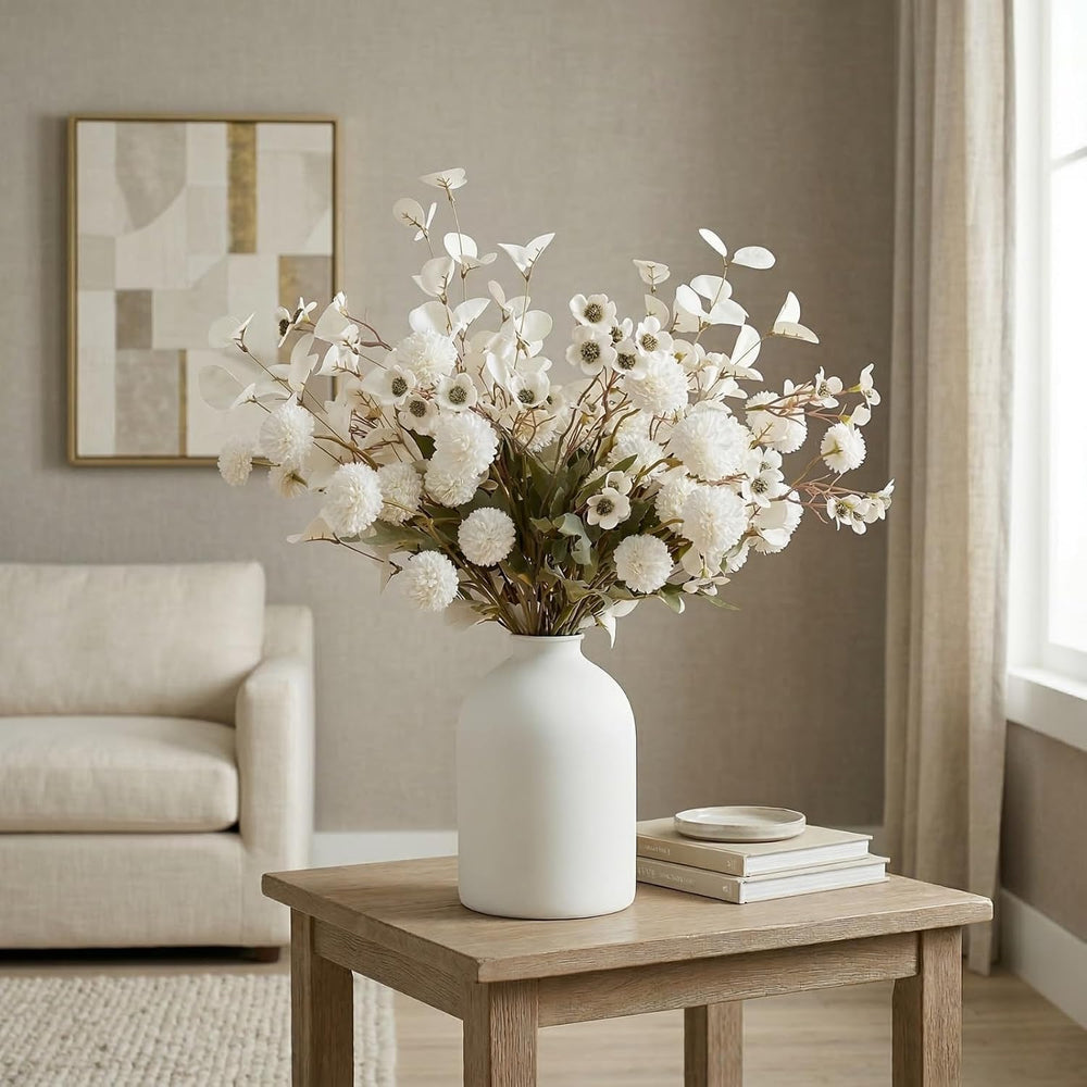 20pcs White Artificial Flowers Bulk Centerpiece For Table, Real Look