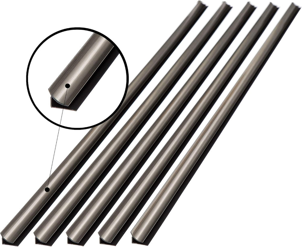 FASÄDE 47 in Vinyl Large Inside Corner Trim Brushed Nickel (5 Pack)