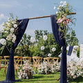 Navy Blue Wedding Arch Draping Fabric 4 Panels 29" x 20 FT Navy Wedding Drapes for Backdrop Sheer Curtain Drapes for Romantic Bridal Baby Shower Ceremony Birthday Party Fall Outdoor Events (4 Pack)