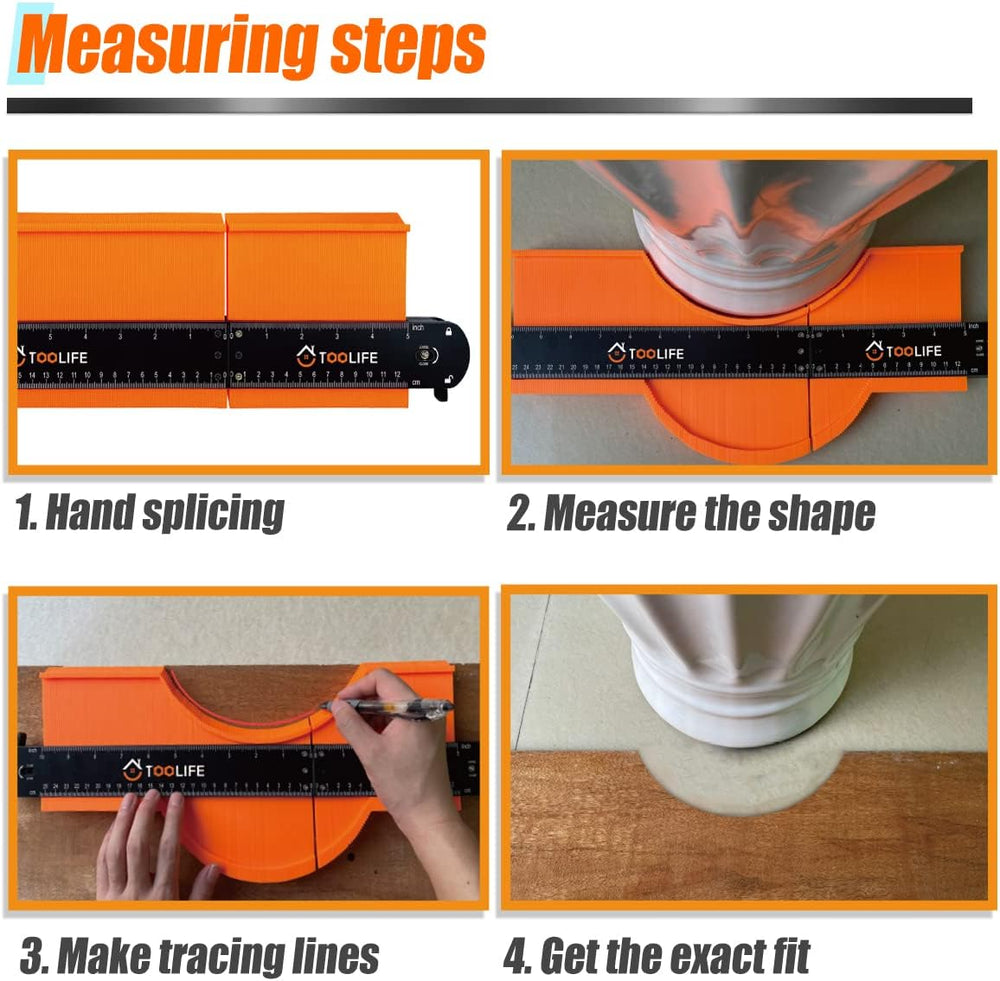 TOOLIFE Connectable Contour Gauge with Lock, Stocking Stuffers，Gifts for Men ...