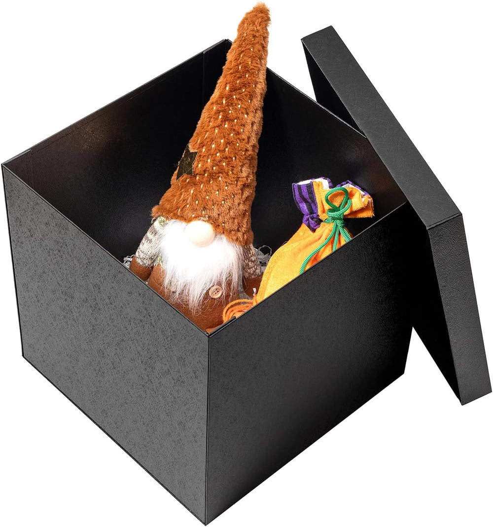 Mefleet 2 Pack Large Gift Box with Lid for Presents 12x12x12 Inches Black