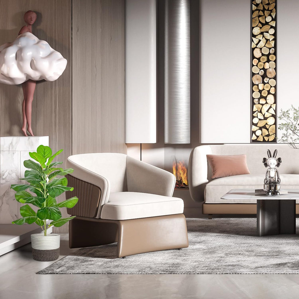 artificial fiddle leaf fig tree/faux ficus lyrata for showing dimensions