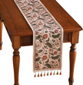 ISAENNE Designer Provence Elegant Linen Extra Long Table Runner 118 Inches,Flower and Leaves Pattern Durable Table Runners for Dining Tables,Thanksgiving,Kitchen Tables,Christmas,12"*118"-Ratina
