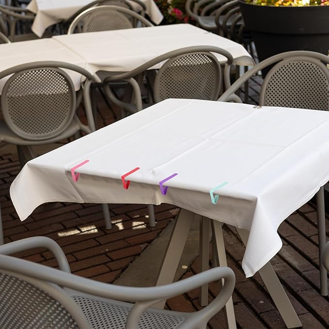 uxcell 4 Pack Tablecloth Clips, Stainless Steel Table Cloth Cover Clamps, 2.56" x 2.68" Windproof Holder Clips for Home Party Picnic Wedding Camping Dining Tables, Blue Green
