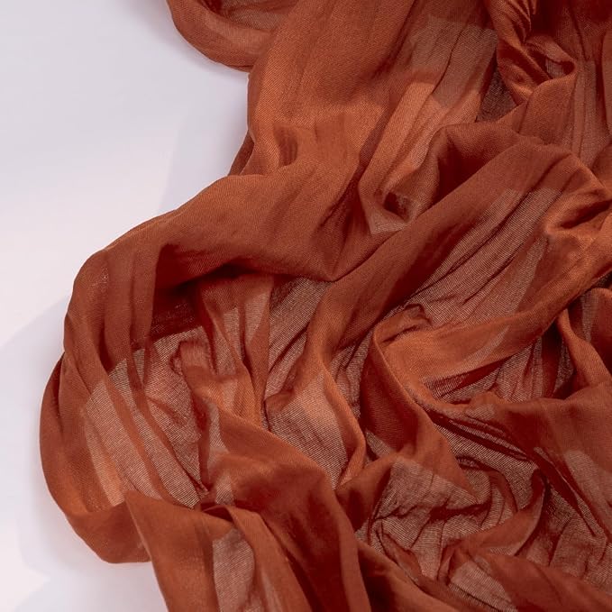 Terracotta Cheesecloth Table Runner 12 Pack Fall Burnt Orange Cheese Cloth Table Runners 120 Inches Rust Thanksgiving Fall Table Decorations for Friendsgiving Wedding Bridal Baby Shower Party