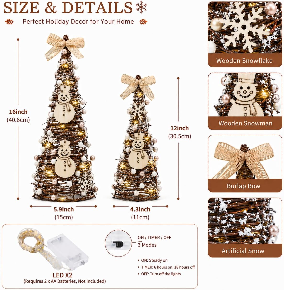 christmas table tree,snowman winter table tree decorations centerpiece,led on a desk or shelf