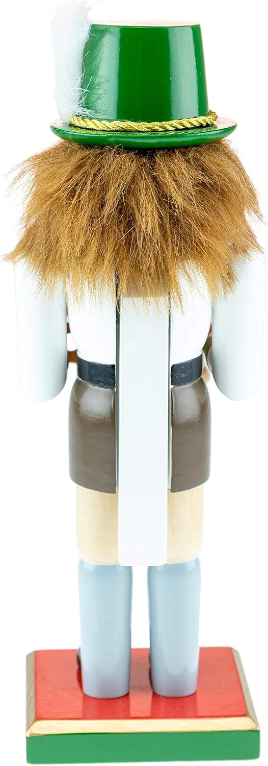 clever creations german 10 inch traditional wooden nutcracker, close-up detail